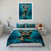"Pet Swimming Photo Decor Set" Bedding Set with 1 Duvet Cover 2 Pillowcases Single Double King Queen, Gift