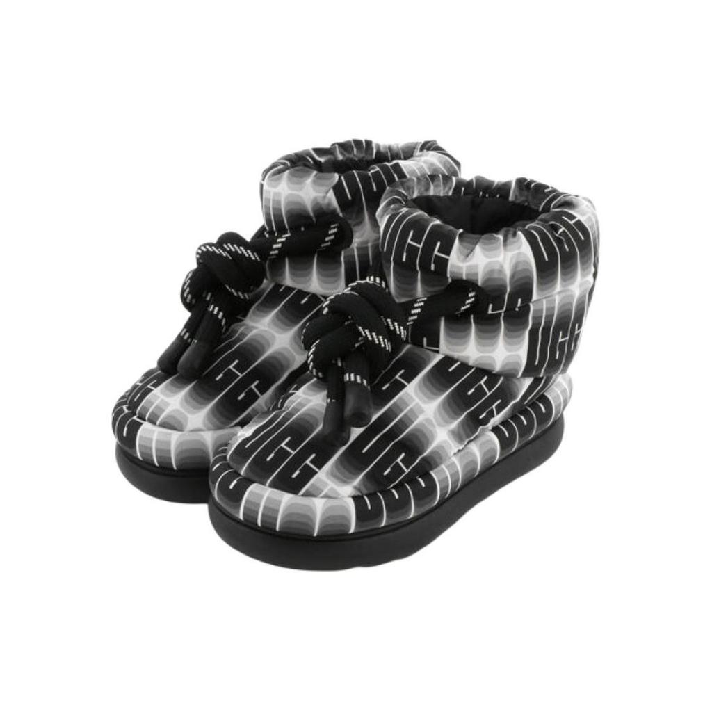 UGG  Classic Maxi Wavelength Short Boot Black White Women Sneakers 1134610-BWHT