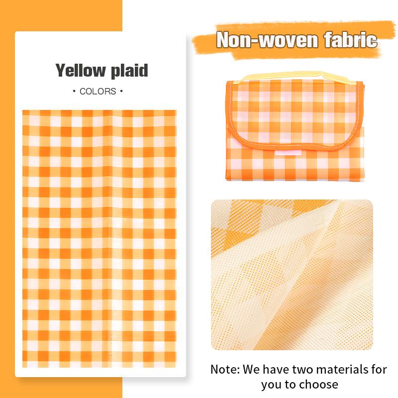 Classic Plaid Camping Mat Outdoor Use Family Water Repellent Picnic Mat Hiking Travel Foldable Storage Camping Pad Picnic Camp Supplies