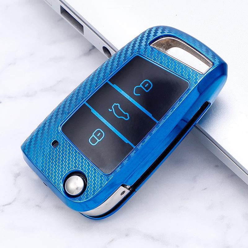 Volkswagen 2017 Passat Schlüsselhülle - Kohlefaser-Muster