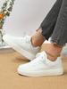 MCTIN Women Casual Shoes Breathable Platform Sneakers Couples Non Slip Leather Skateboard Shoes