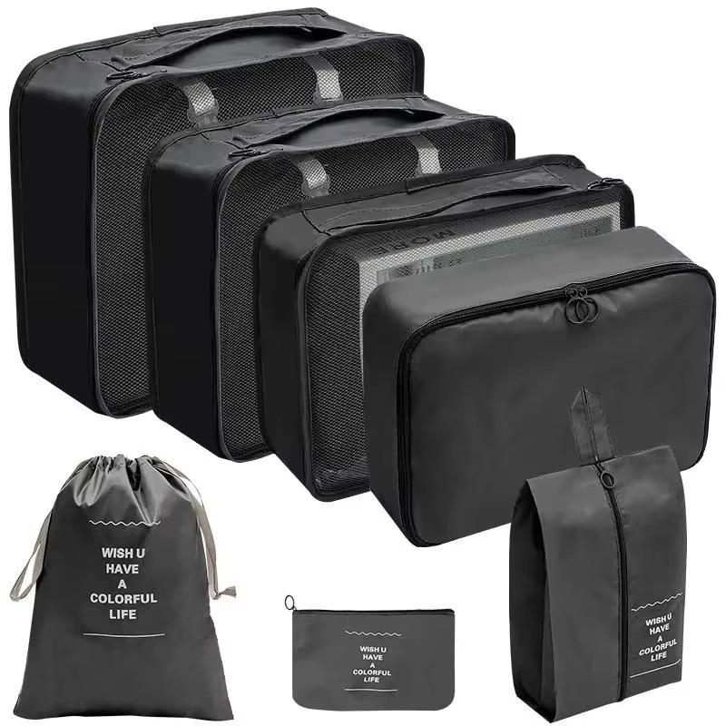 8 Pcs Set Travel Organizer Storage Bags Suitcase Packing Cubes Set Cases Portable Luggage Clothes Shoe Tidy Pouch Folding