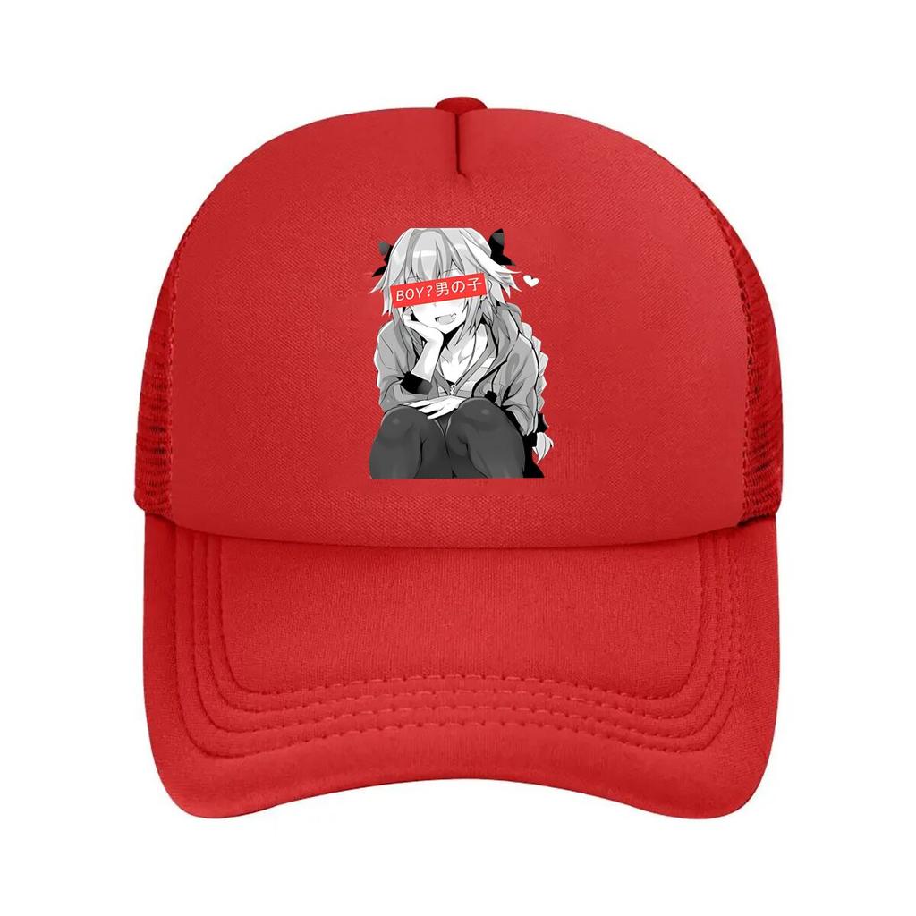 Boy Label Anime - Inspired, Mysterious Character Art Design Mesh Baseball Cap