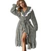 Women's Hooded Fleece Dressing Gown Women's Bathrobe Lightweight House Coat Long Bathrobe Plush
