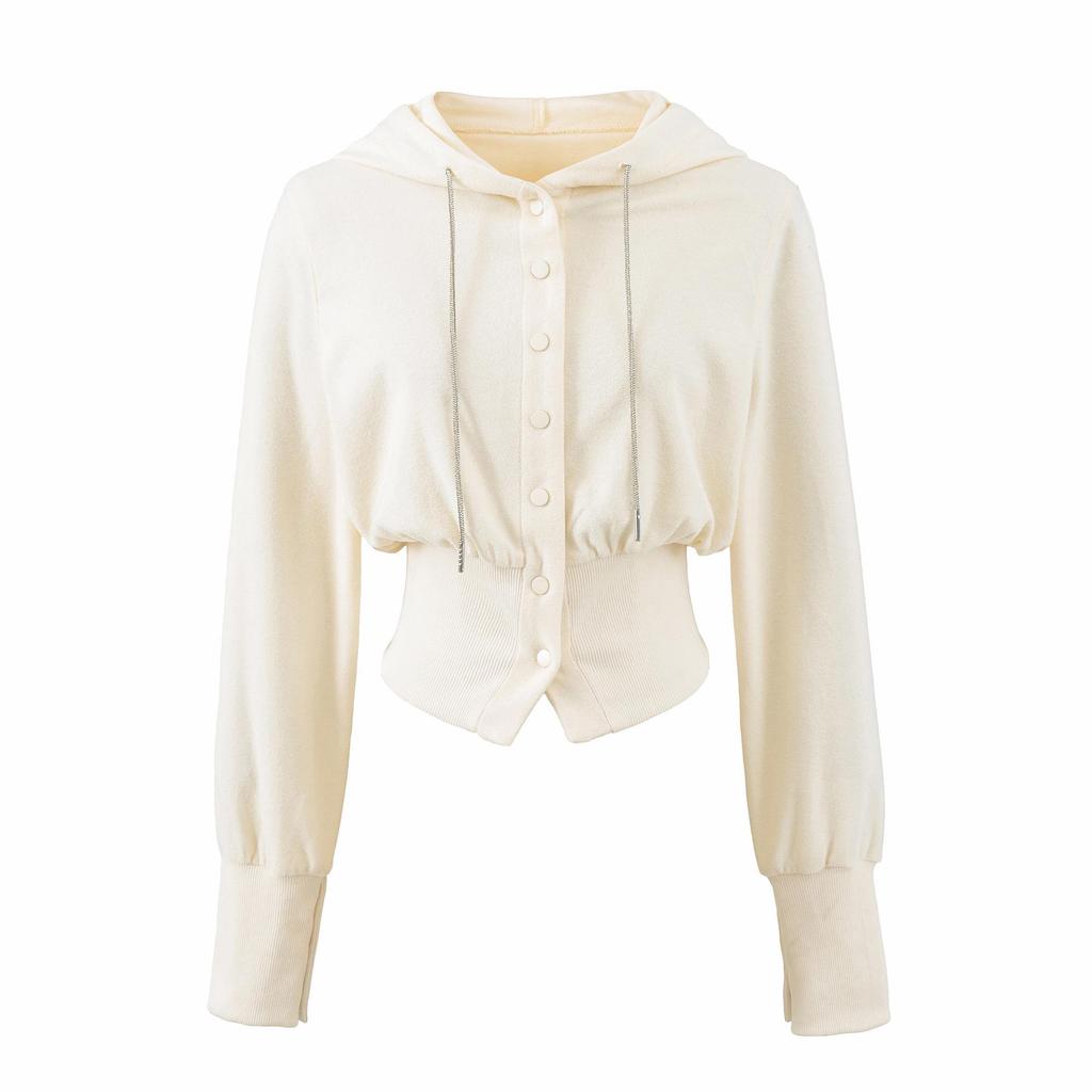 Spring 2026 Women's Diamond Chain Hooded Cardigan & Flare Pants Set