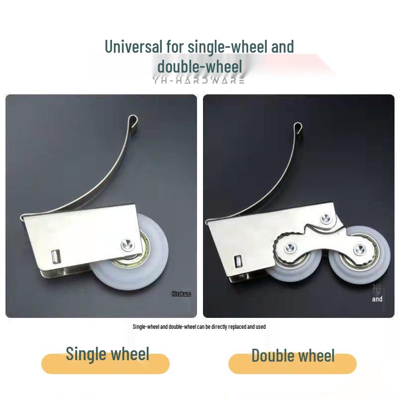 Sliding Door Pulley for Wardrobe/Bathroom/Balcony - Glass Door Bottom Wheel with Concave & Convex Floor Compatibility