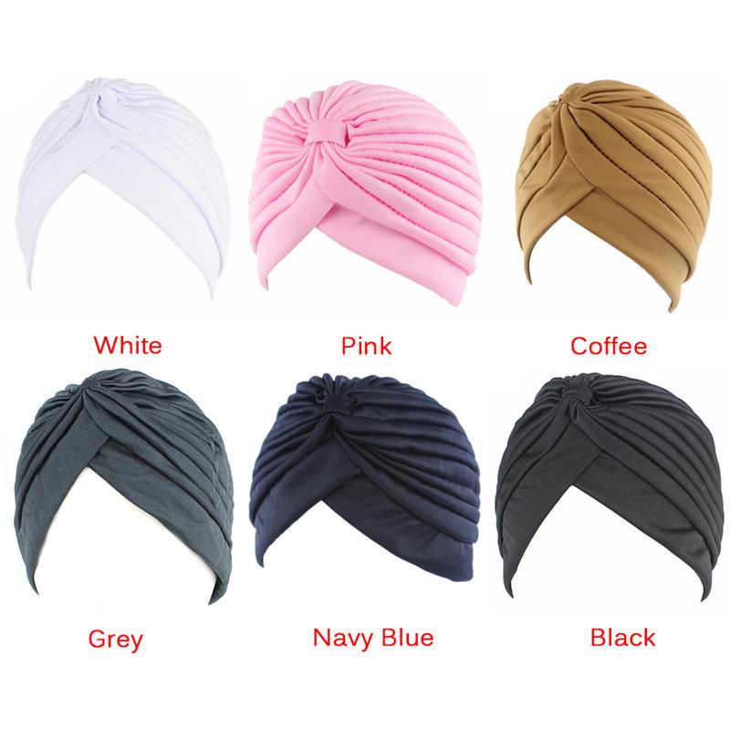 Fashion Men Women Stretchable Soft Indian Style Turban Hat Head Wrap Band Cap
