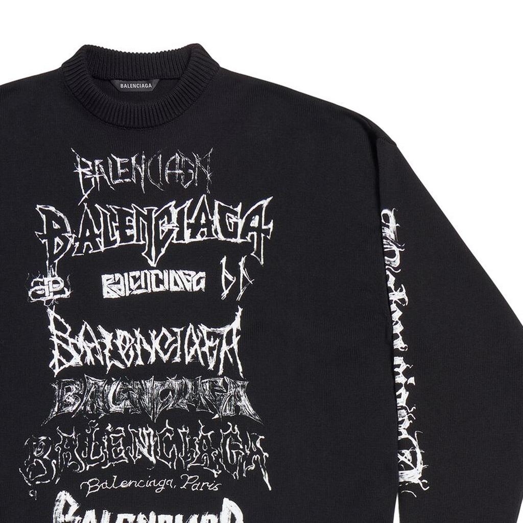 Balenciaga SS24 Knitwear Loose Fit Unisex Black 773301T33001000