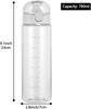 26oz Water Bottle Sports Water Bottle Reusable Clear Plastic Water Bottle with Carrying Strap LeakProof Flip Top for Travel Gym