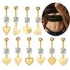 Fashion Zircon Heart Shaped Dangling Belly Button Ring Stainless Steel Navel Piercing Barbell For Women Sexy Body Jewelry