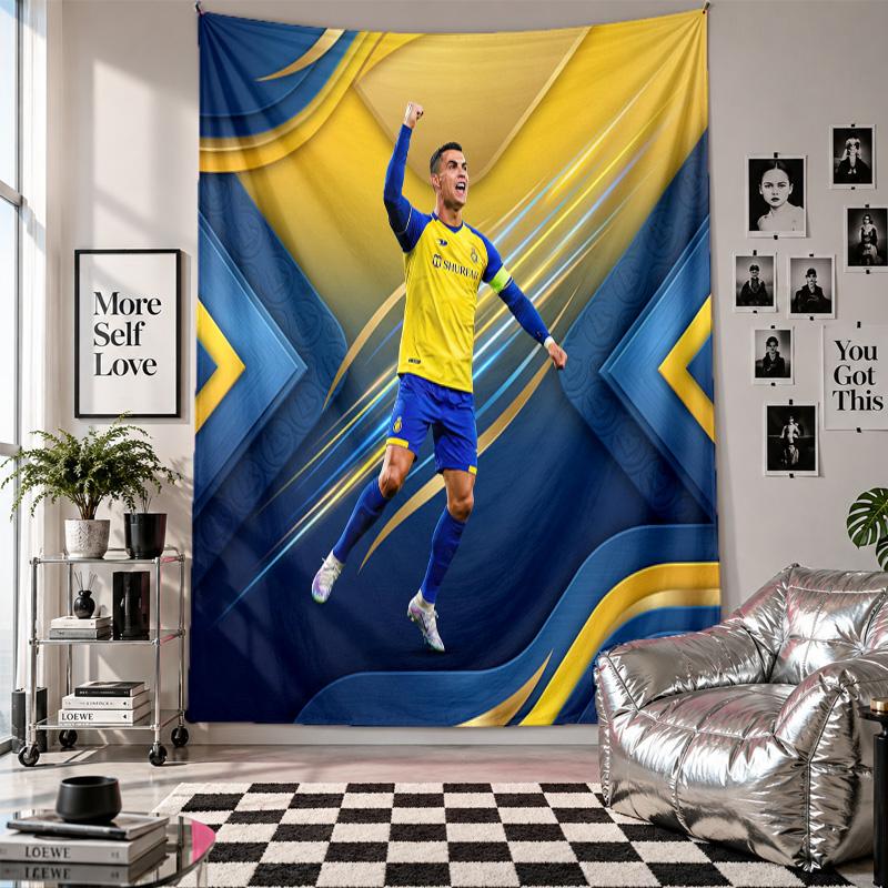 Cristiano Ronaldo Wall Tapestry Home Decor Wall Hanging Cloth for Bedroom Living Room Background