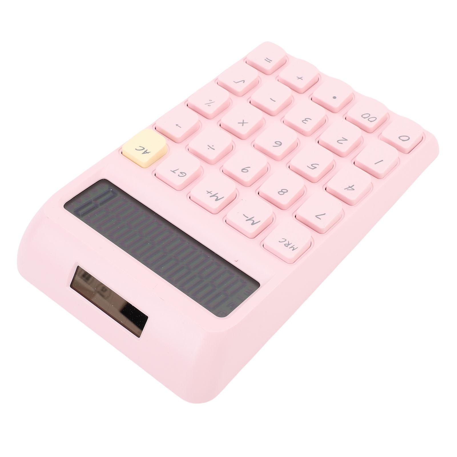 

Solar Calculator 12 Digits Large Display Responsive Mechanical Buttons Cute Basic Standard Calculator for Study