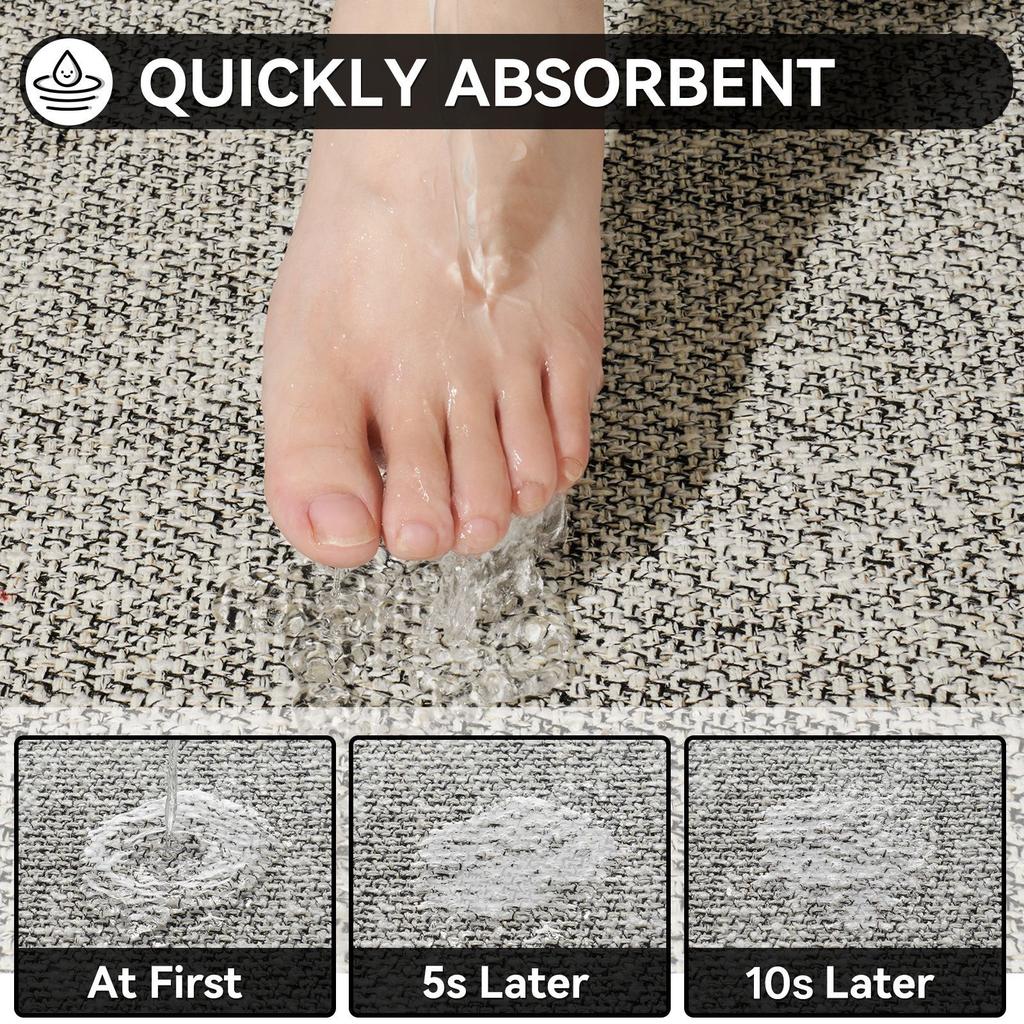 Bathroom Floor Mat, Toilet Absorbent Mat, Toilet Door Non-Slip Mat, Toilet Door Mat, Quick-Drying Carpet