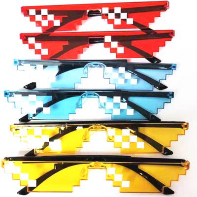 Funny Mosaic Sunglasses Retro Pixel Gamer Robot Thug Life Sun Glasses For Birthday Party Cosplay