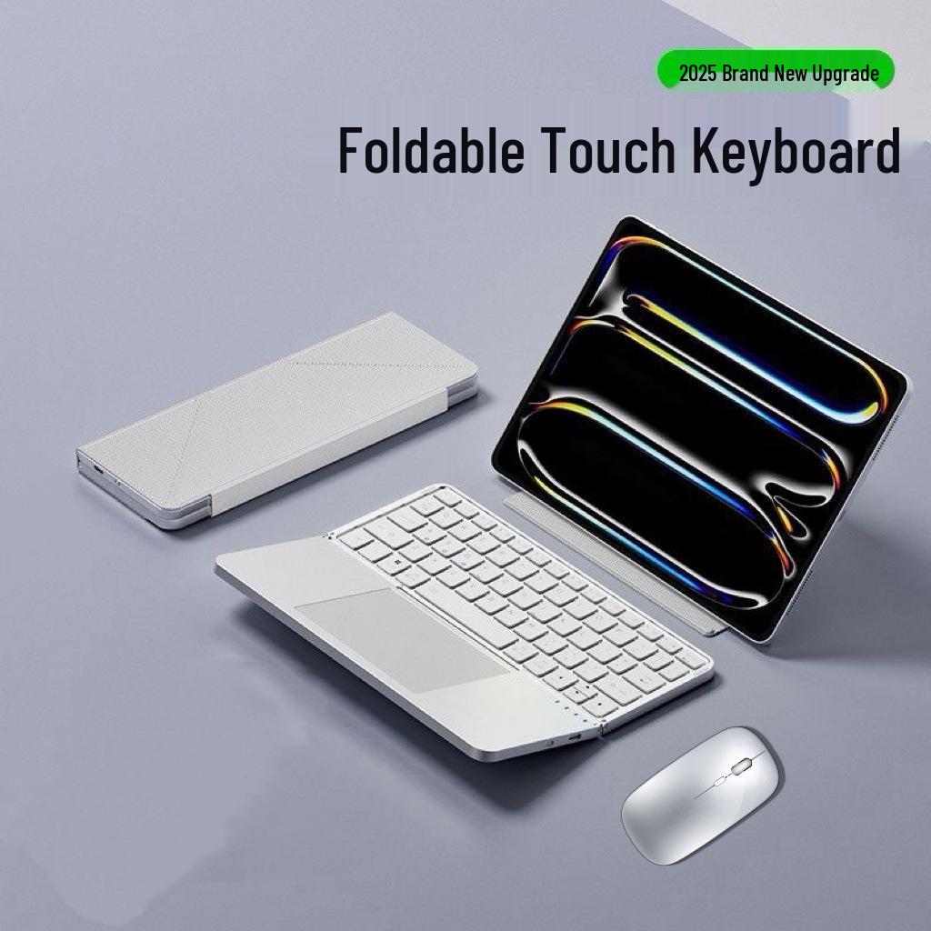 Multi-Functional Portable Leather Touch Foldable Detachable Keyboard