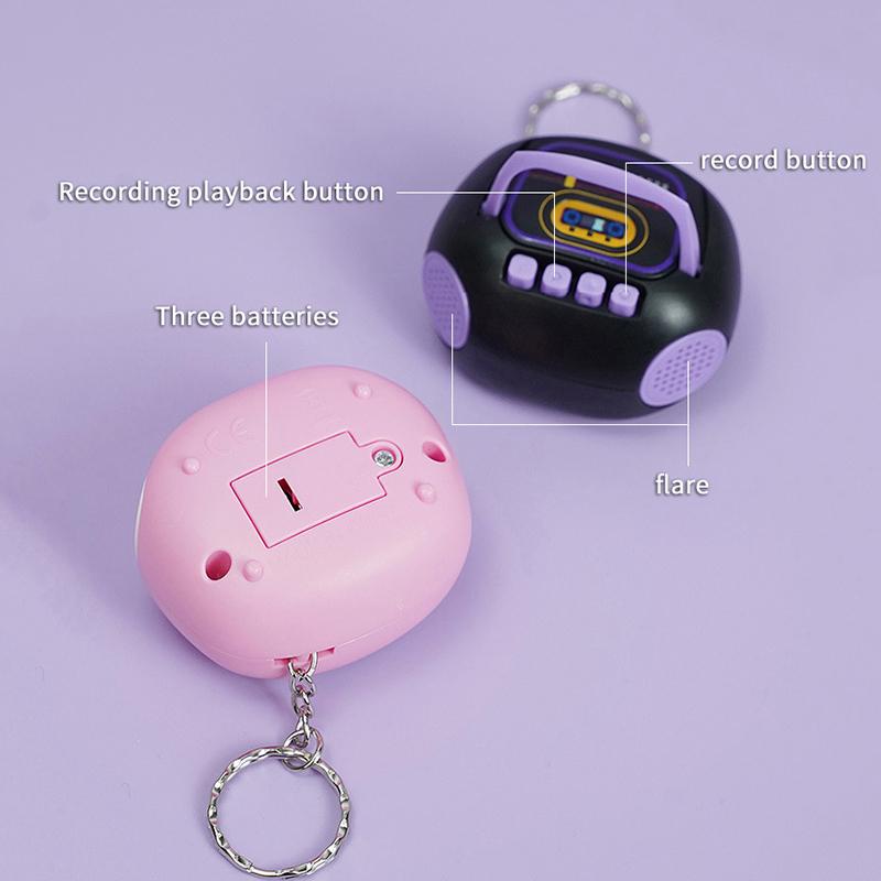 Mini Retro Recorder Keychain Easy To Use Lightweight Recording Device for Backpack Pendant Daily Commute
