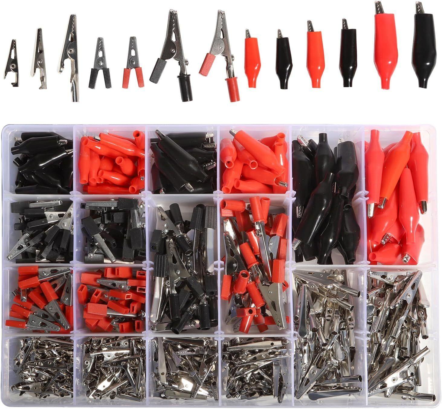 

Міні-металеві затискачі типу крокодил Затискачі сріблястого кольору, нікельована тестова лінія чорний/червоний