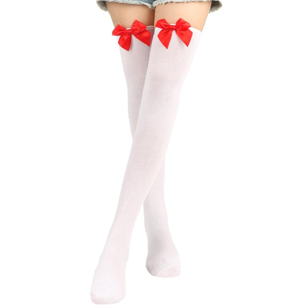 Japanese Style Over-the-knee Bow Socks Sexy High Tube Socks For College Fashion Friction-resistant Polyester Fiber