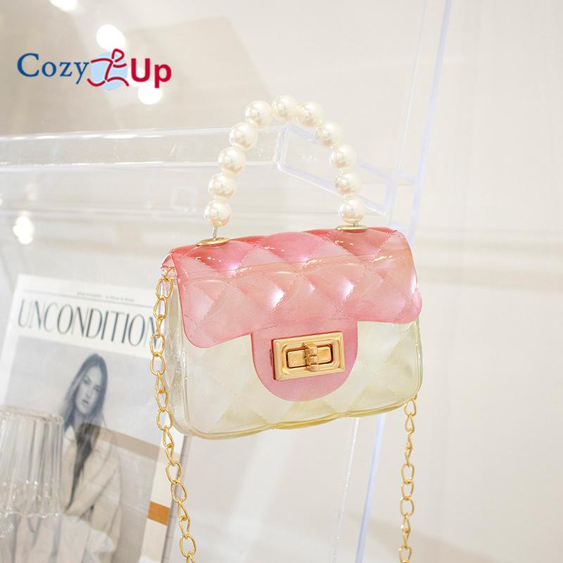 Cozy Up Transparent Jelly Bag Pearl Women's Handbag Candy Color Crossbody Bag