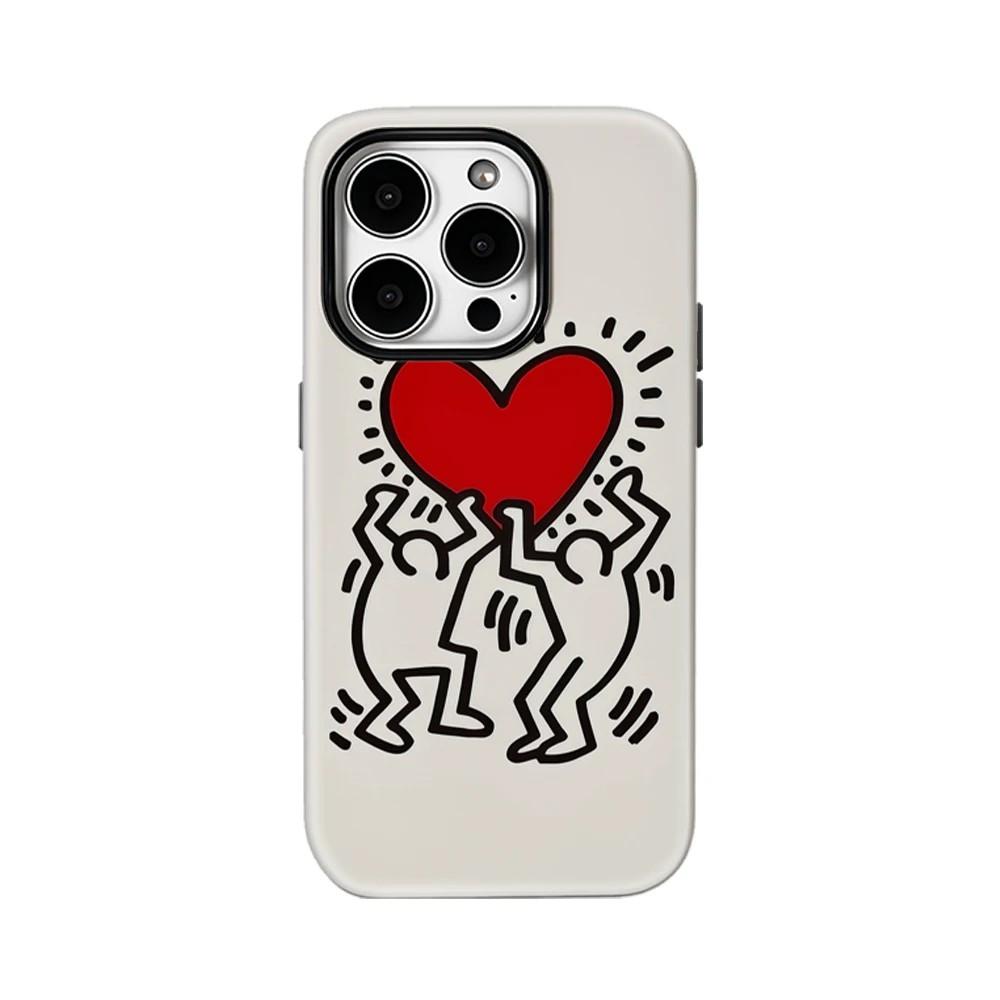 

Clmj INS Pink Amore Phone Case for iPhone 17 16 15 14 13 12 11 Air Pro Max Plus Luxury Magnetic Double-layer Back Cover iPhone 14 Pro