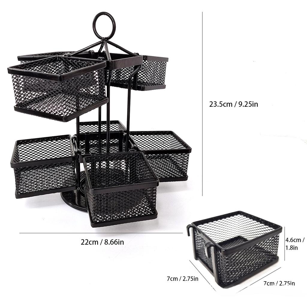 1pc Tea Bag Organiser , Coffee Container , Rotating Basket , Adjustable Tea Caddy