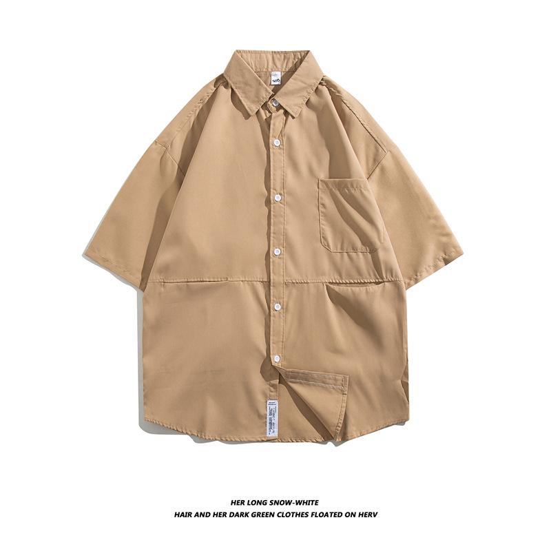 Men's Trendy Hong Kong-Style Short-Sleeve Shirt - Japanese Summer Retro Casual Loose Fit