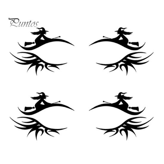 Cosmetic Transfers for Adults 2 Pairs Halloween Eye Tattoo Stickers, Waterproof Temporary Face Decals with Ghostly Decorations Pumpkin Bat Spider Web,