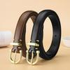 Handmade Woven Leather Belt with Alloy Buckle - Unisex Casual Fashion for Jeans
