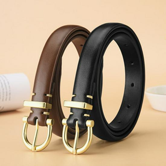 Handmade Woven Leather Belt with Alloy Buckle - Unisex Casual Fashion for Jeans