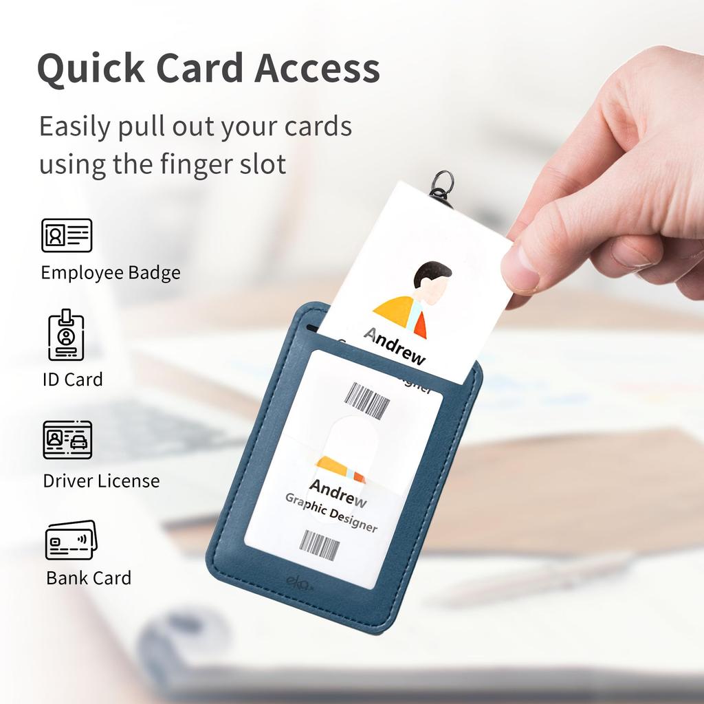 ekax ID Card Name Neck Holds 2 Vertical Retractable Adjustable Employee ID Card Commuter Pass Pass Case Cat Dark Holder, Holder, Strap, Cards, Design,