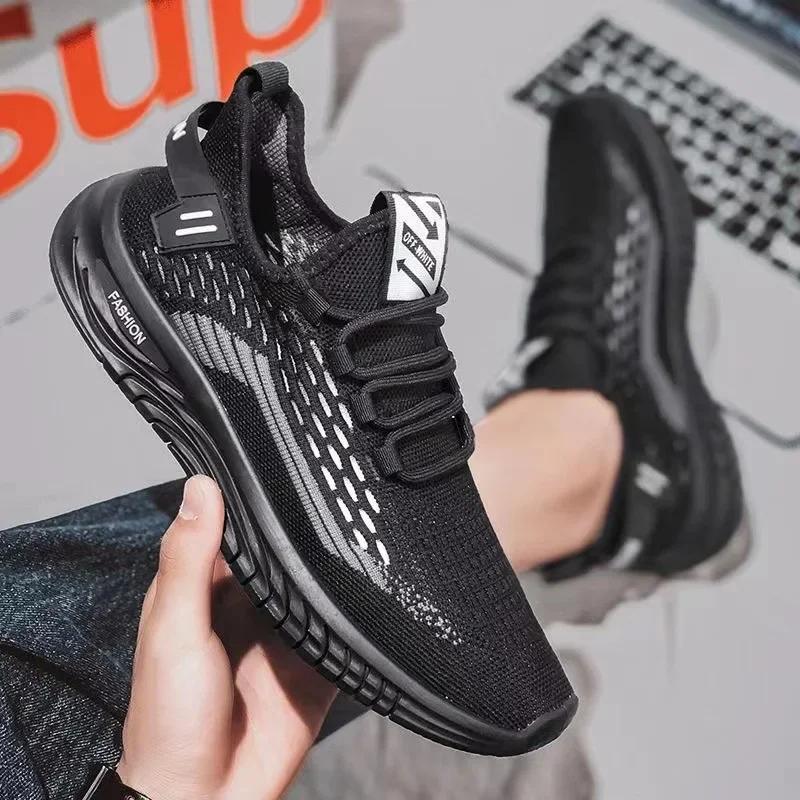 Men's Casual Sports Shoes  Summer New Black Shock Absorption Running  Mesh Breathable Men's Running Shoes Men's Shoes