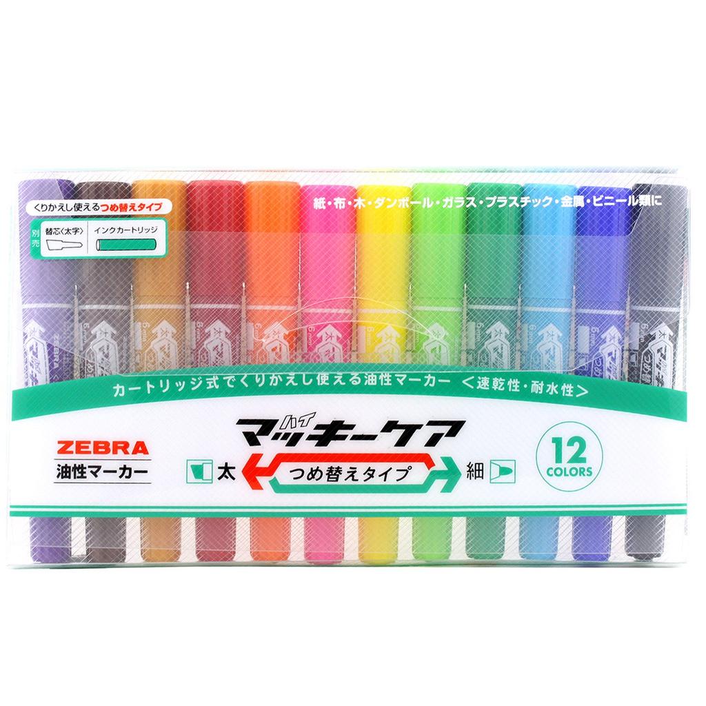 ZEBRA Care Refill 12 Hi-Mackie Oil-Based Pen, Type, Colors, YYT5-12C