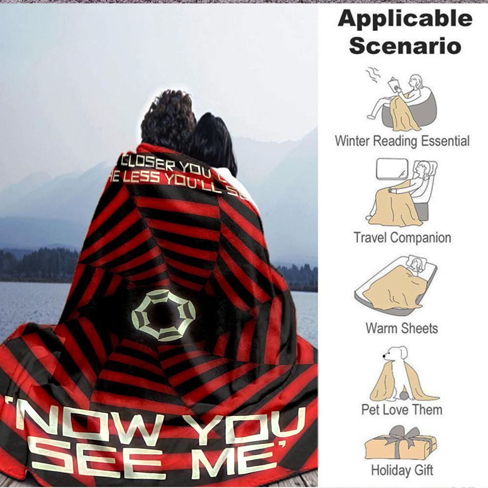 1pc Now You See Me Flannel Throw Blanket - HD Printed Lightweight Soft Warm All-Season Blanket for Sofa, Bed, Travel, Camping 083