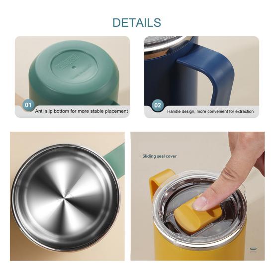 Insulated Bottle Practical Easy to Clean Multicolor Bottom Non-slip Thermal Cup Office Accessories