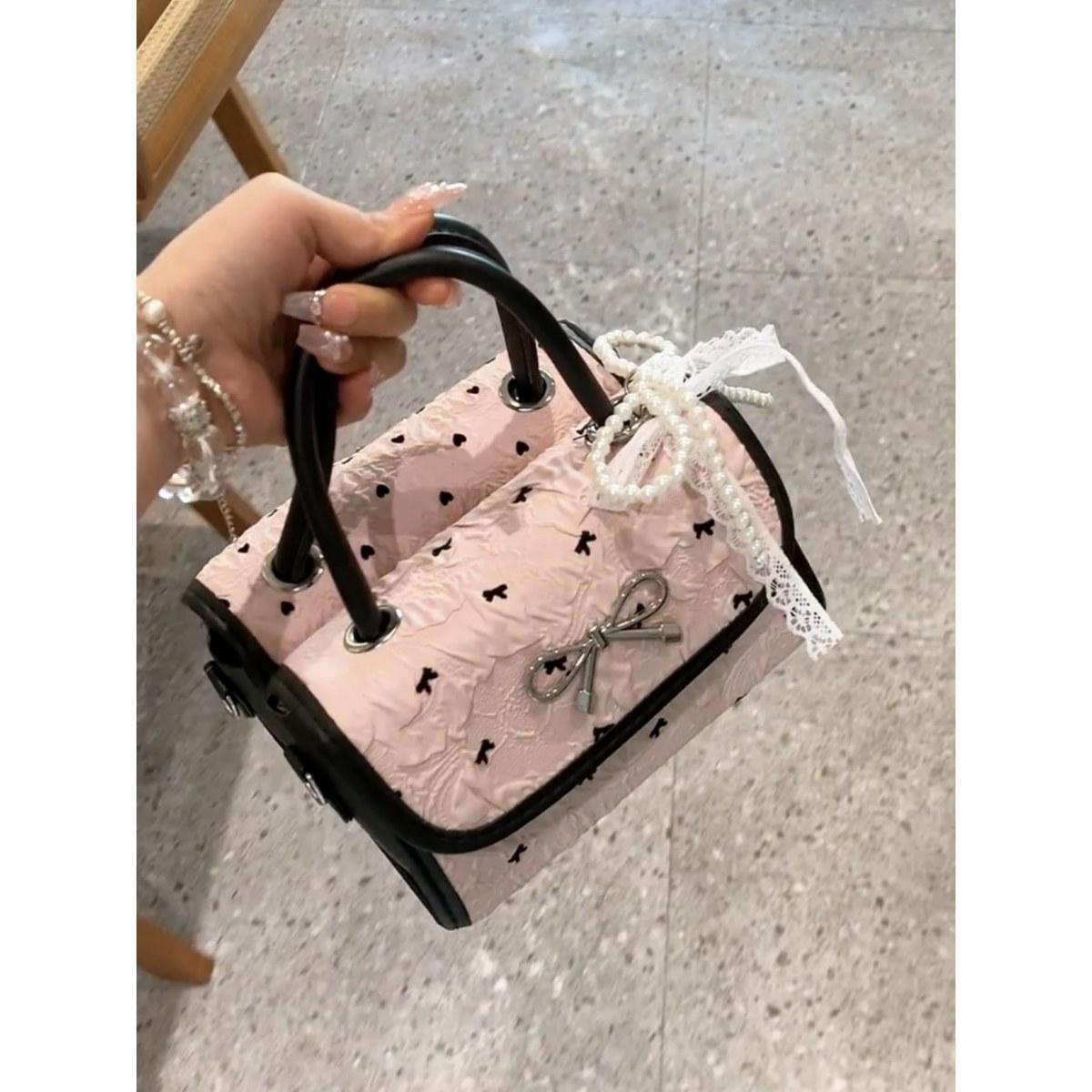 

Сумка-бант, повседневная мода, лето, новая, простое чувство дизайна, любовь, на плечо, женская розовый