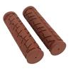 1 Pair Bike Handlebar Grips Brown Rubber Universal Shock Resistance Ergonomic Comfortable Bike Handle Grips for Bicycles Folding Bikes