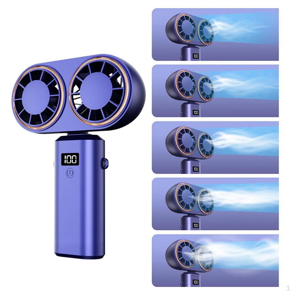 Fan Outdoor Camping Double Heads Versatile Handheld Cooling Desk for Office Patio
