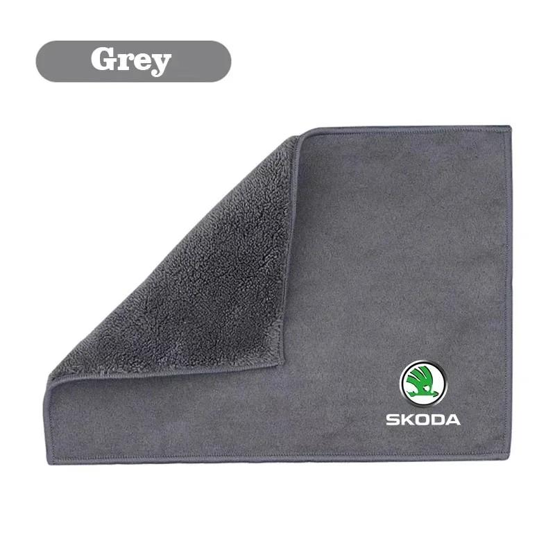 

Car Sticker 2025 New Fiber Fleece Car Cleaning Car Wash Towel Auto Tool Accessories For Skoda Kodiaq Fabia Kamiq Karoq Octavia 2 For Skoda серый