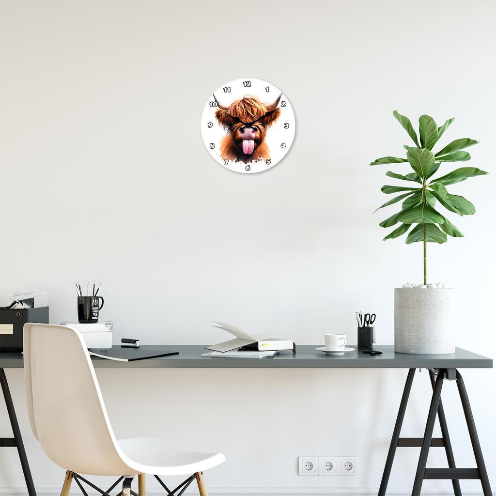 High-Quality Cute High-Quality Countryside High-Quality Highland High-Quality Cow High-Quality Wooden High-Quality Wall High-Quality Clock