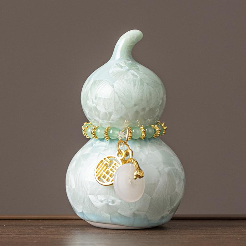 Crystal Glazed Mini Gourd Colorful Fortune Home Decorations Tea Playing Ornament Gift Chinese Style Tea Ceremony Accessories