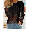 Spring and Autumn New Crew Neck Long Sleeve Loose Top Bottom T-Shirt - Suitable for Spring and Autumn Daily and Home Furnishing