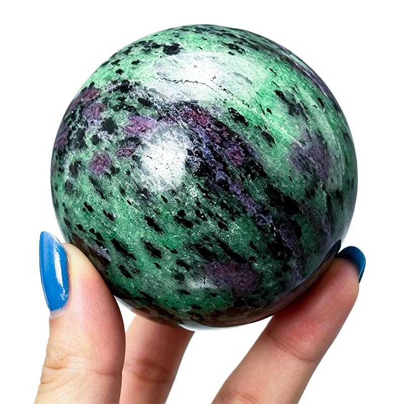 Natural Ruby in Zoisite Crystal Healing Sphere for Halloween Home Decor