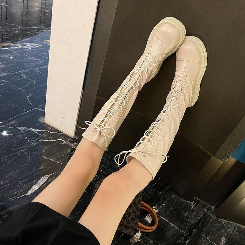 Internet Celebrity 2025 Autumn and Winter New Flat Bottom Knee Boots Women Thin Knight Boots Small Elastic High Boots