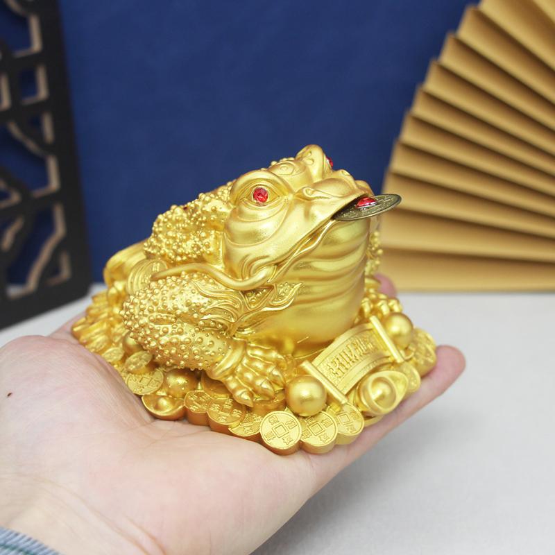 Goldenes Glücksgeld Citrin Kröte Frosch Drache Feng Shui Figuren Skulptur Statue Glück Reichtum Wohndekoration Auto Ornamente