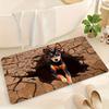 Cute Dog Pattern Farmhouse Welcome Doormat Durable Washable Entrance Floor Rug Indoor Outdoor Porch Home Decor 1PC
