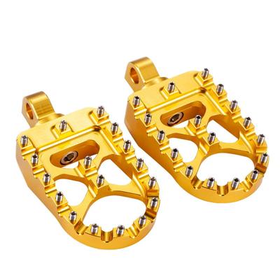 Hopider CNC Wide Foot Pegs 360° Rotation MX Chopper Bobber Style Harley Dyna Sportster Fat Boy Iron 883, Gold