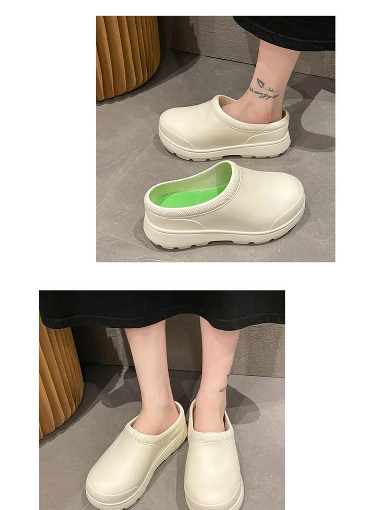 Men's Non-slip Waterproof Chef Shoes - Black Slip-on with Thick Sole