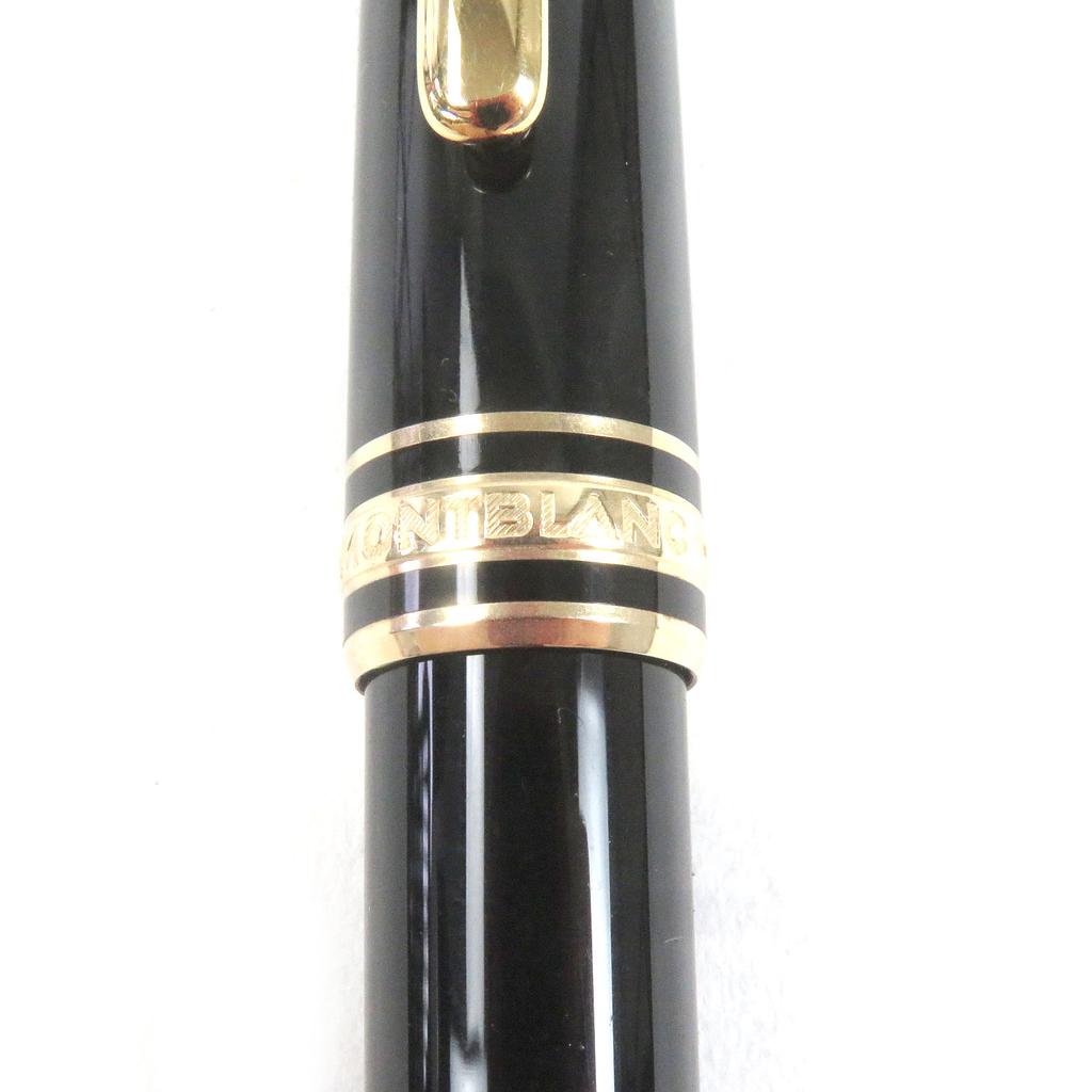 Great MONTBLANC fountain pen Meisterstck Classic Cap type Black gold 14K mens Used