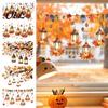 Static Cling Window Decals Autumn Maple Leaf And Lantern Sticker, Double Sided PVC Waterproof Harvest Theme Wall Stickers Decals, Removable