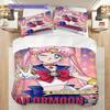 Cute cartoon theme Sailor Moon Tsukino Usagi cartoon comfortable home duvet cover and pillowcase (1 * duvet cover+2 * pillowcase, without core)A8